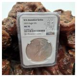 NGC 2023 MS70 Invention Series Silver Eagle