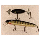 2 MUSKY FISHING LURES CRANE 206 CRANKBAIT & WOOD