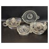 4 Vintage Glass Citrus Juicers / Reamers