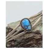 STERLING SILVER GOLDEN HILL TURQUOISE CUFF