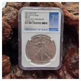 NGC 2016 MS70 First Day of Issue Silver Eagle