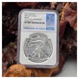 NGC 2016 MS70 First Day of Issue Silver Eagle