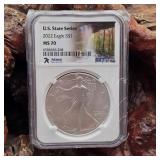 NGC 2022 MS70 Silver Eagle Arkansas