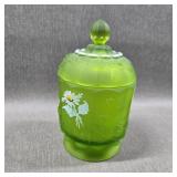 Vintage Westmoreland Green Satin Candy Dish w/