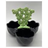 VINTAGE SHAWNEE TRIPLE PLANTER DIVIDED SNACK TRAY