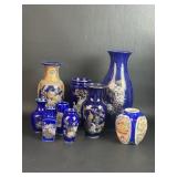 Lot of Oriental Style Blue Jars/ Vases
