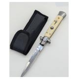 STILETTO MARKED FOLDING KNIFE WITH SHEATH NEW