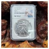 NGC 2020 MS70 Silver Eagle Alabama