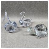 Vintage Art Glass Bubbled Paperweights/Figurines