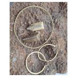 14K Gold Earrings & Braided Bracelet 10.5 g