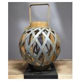 Rustic Electric Table Lamp, Wood & Galvanized