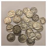 25 Silver Mercury Dimes