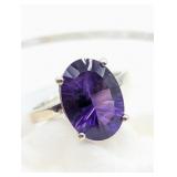 SZ. 7.75,  AMETHYST 925 SILVER RING TESTED ON
