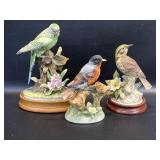 Porcelain Birds : Parakeet & Meadowlard - Andrea