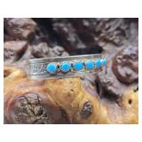 Vtg Turquoise & Silver Bracelet / Cuff