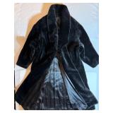 Vintage Plush Faux Fur Long Coat Shawl Collar