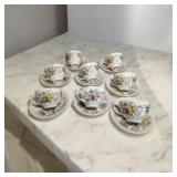 8  Johnson Brothers Sheraton Floral Tea Cups &