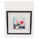 "WATER LILLY" ELEGANT FRAMED PRINT 25" X 24"
