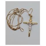 585 14K YELLOW GOLD CROSS PENDANT ON 14K YELLOW