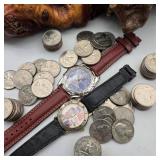 Mark McGwire & Bill Clinton Watches w/ 80 Quarters