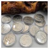 Thirteen 1972 Eisenhower Dollars