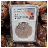 NGC 2021 MS70 Silver Eagle South Dakota