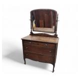 Antique 4 Drawer Dresser With Mirror