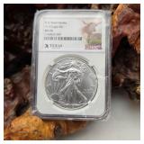 NGC 2019 MS70 Silver Eagle Texas