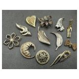 Vintage Gold Tone Brooch Pins