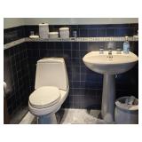 Half Bath Ensemble- Granite, Pedestal Sink, Toilet