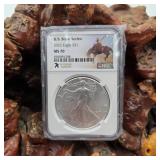 NGC 2022 MS70 Silver Eagle Wyoming