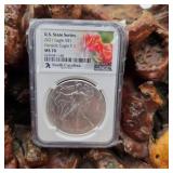 NGC 2021 MS70 Silver Eagle South Carolina