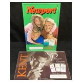NEWPORT & KENT CIGARETTES METAL ADVERTISING