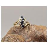 14K Gold, Diamond & Sapphire Ladies