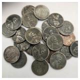 25 Steel Wheat Pennies