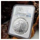 NGC 2021 Early Release MS 70 Silver Eagle