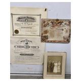 U.S. MILITARY LOYALTY PLEDGE W/ PHOTO & DIPLOMAS