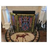 Modern Slag Glass Fireplace Screen