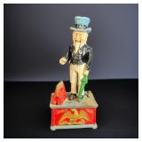 Antique Uncle Sam Mechanical Bank Shows Wear