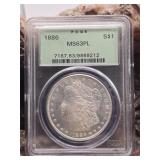PCGS MS63PL 1886 Morgan Silver Dollar