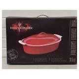 New Hellï¿½s Kitchen 3.5 Qt. Covered Casserole, Red