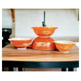 Set of Nesting Pyrex Cinderella Bowls Autumn