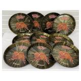 10 Buffalo Ranch Oklahoma Plastic Trays Vtg Japan