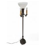 Antique C1900 Ornate Brass Four Light Torchiere