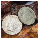 Two 1922 Silver Peace Dollars
