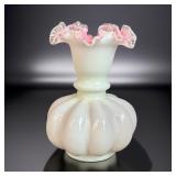 Fenton ? Pink Ruffle Vase
