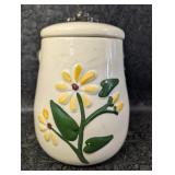 Vintage American Bisque Cookie Jar, Yellow Daisy,
