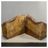 Live Edge Burl Wood Bookends