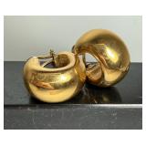 Beautiful 18K Gold Wide Hoop Earrings Italy w