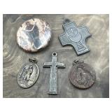Vintage Catholic Pendants Saint Isidore, Saint
